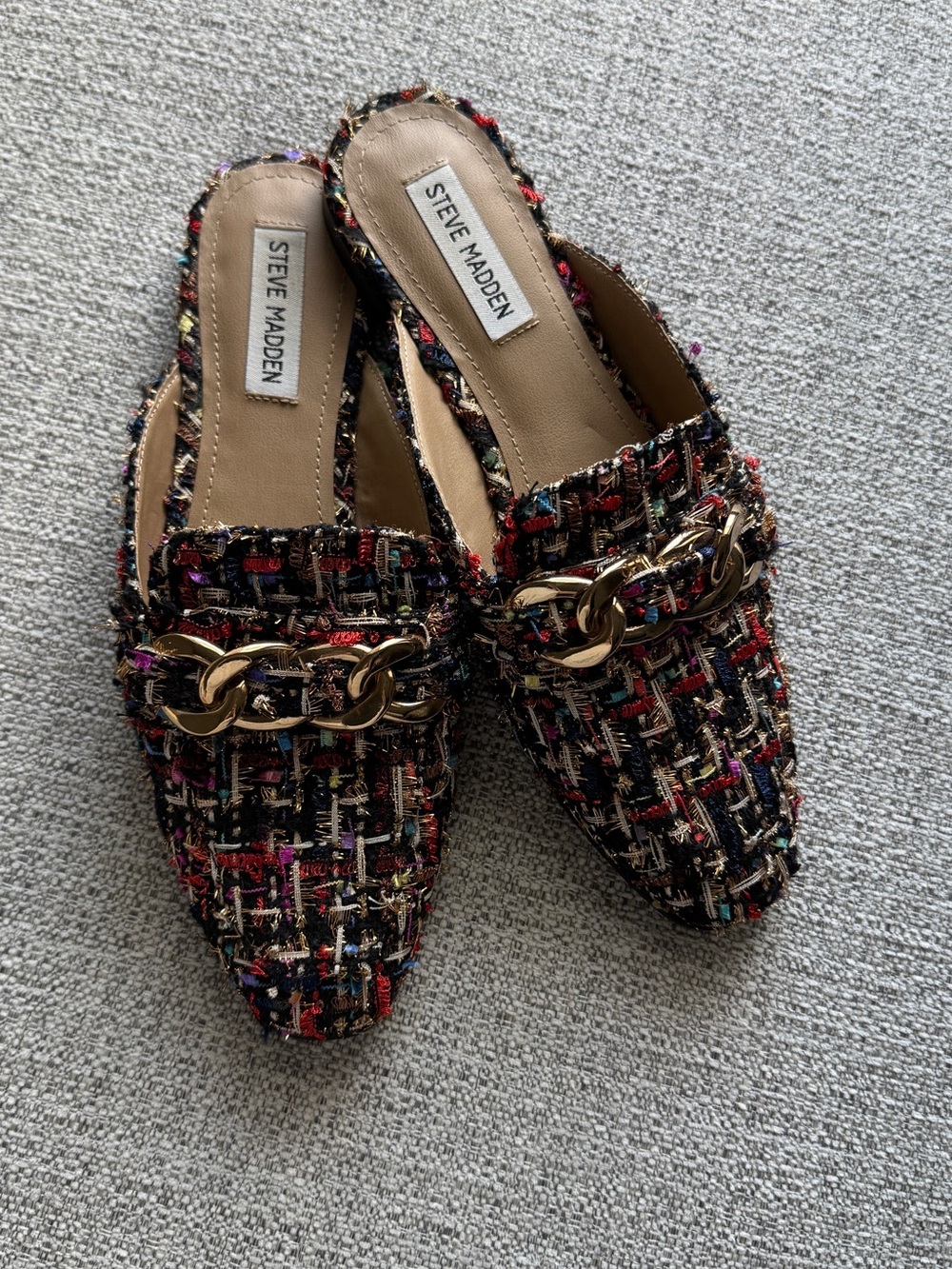 Steve Madden Women's Cassady Loafer Mule in White Multi